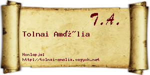 Tolnai Amália névjegykártya