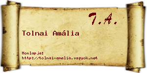Tolnai Amália névjegykártya